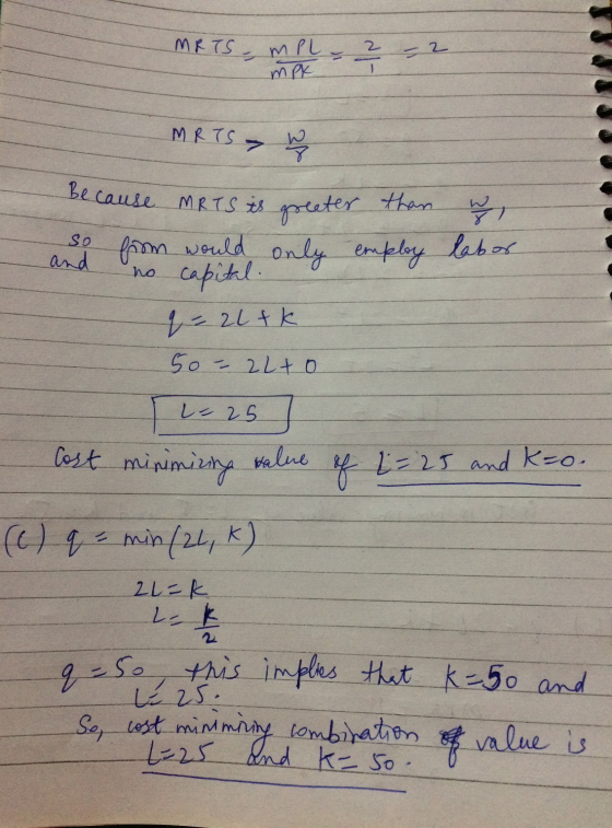 MRTS MPL - 2 - mp MRTS - Be cause MRTS is greater than and so from would only employ no capital w labor q2lfk 50- alto 2= 25]