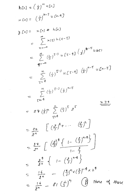 bC1 = (4)^4 [] = [u] (+39-3 [n-4) a [n] *h [n] y [n] = 20 Ž *177 h (t-T7 mm UGT) Ź 6,7-3 4[7-43 (14*** u () T-3 u [T-4] (62)