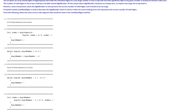 You are given an array named digits of digitCapacity that holds the individual digits of a very large number in such a way th