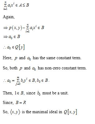 LaxE ASB Again, = p(x,y)-Žaxs B =a, Е В ...20 € 0 [y] Here, p and a has the same constant term. So, both p and a has non-ze