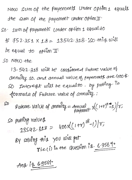 Neo Sum of the Payemen under Optim equal the sum of the payement umder optim So Sum of payements under option 1 eavalto 52.35
