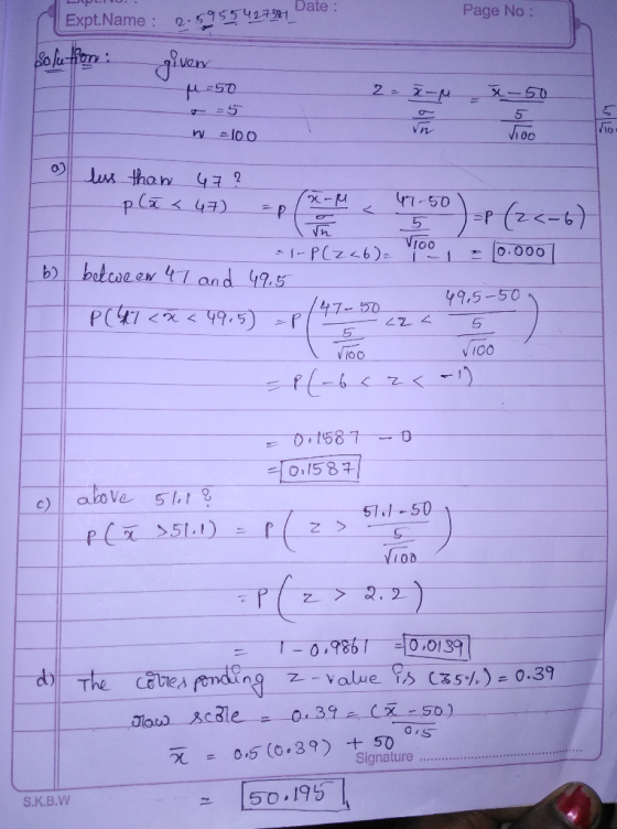 Date: Page No: Expt.Name: 2-5955427 381 5 Vn VI00 lui than 3 2 pla 47-50 -r (z<-t) 43) n VIOO O.000 1-PCZ6)» bbotcoeen t7 and