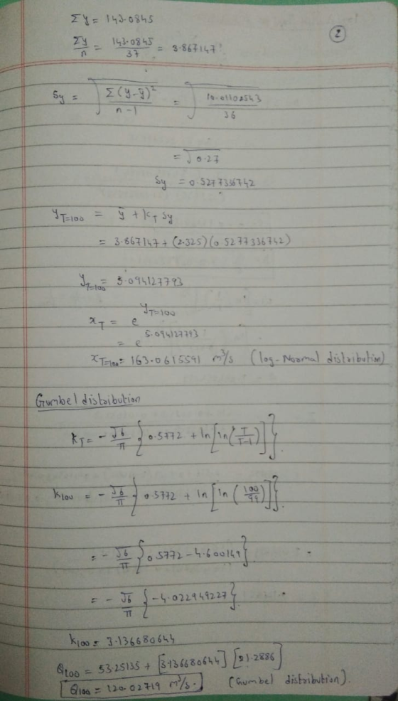 EY= 143.0845 2 143.0845 37 = 3.867147 sy = (y-7) n- to allo8543 Sy = 0.527 7336742 T=100 = ý tkp sy = 3.867147+ (2.325) 6 52