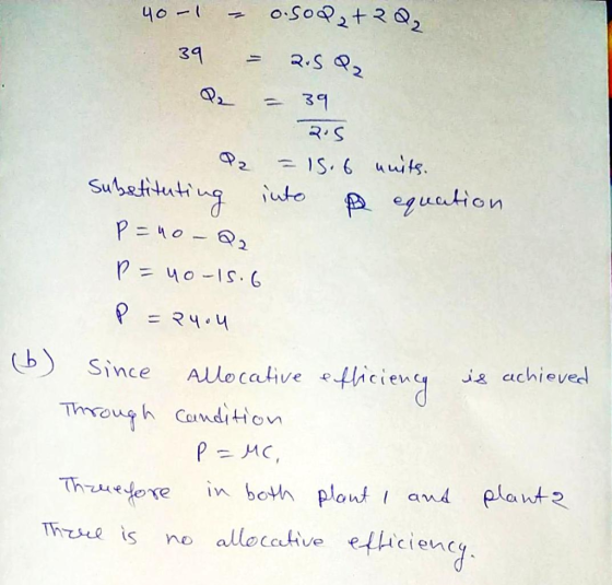 oSo2+32 40-1 39 2.S 2 39 RS 2 IS. 6 its Subetituti ng equution uto P =o-2 (b) i achieved Since Alecative e. Through Candition