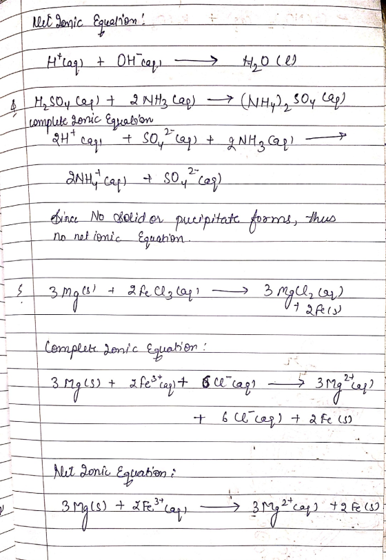 het logic Equations t Hilag) + OH ceps Hoces MysOy Cep) + 2NH3. Cep) (NH42, Soy Lee) complete Jonic Equation RH* 1 + so, 4)