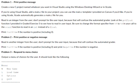 Problem 1 - Print positive message Create a new project named whatever you want in Visual Studio using the Windows Desktop Wi