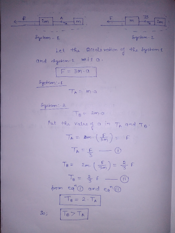 Em Hm Am Em Systen - I System - 2 Let the acceleration of the system i and system wila. 1 -3m. a System - TA- ma Systers - 2