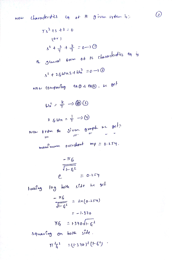 Now Charaderstics la of it given system is : TS²4stk=0 s++ 030 ti general form of th charactentics ea is 34+2Ewons twon=0->
