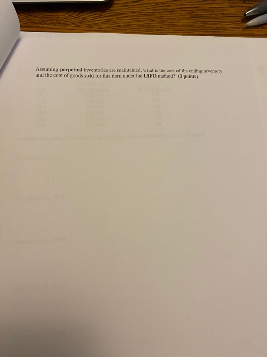 Assuming perpetual inventories are maintained, what is the cost of the ending inventory and the cost of goods sold for this i
