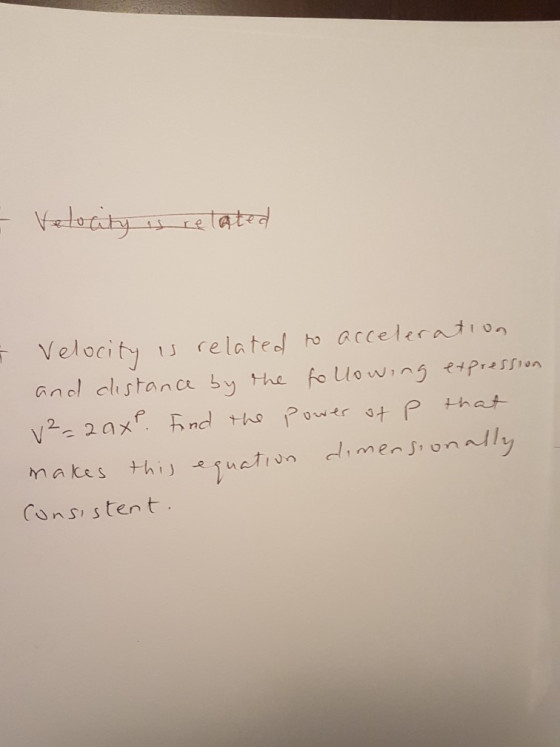 Velocity s relatedl o acceeraton Cunsistent