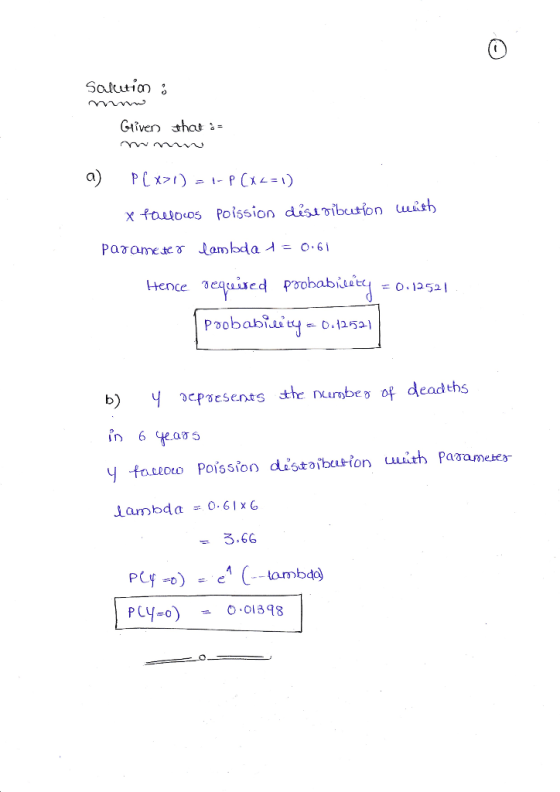 Hence sequised poohabiu01352 b) y epte sentsahe nun be 5ofdendths tosoro Poission distoibution ut Paaamee Lambda 0.61x6 3.66