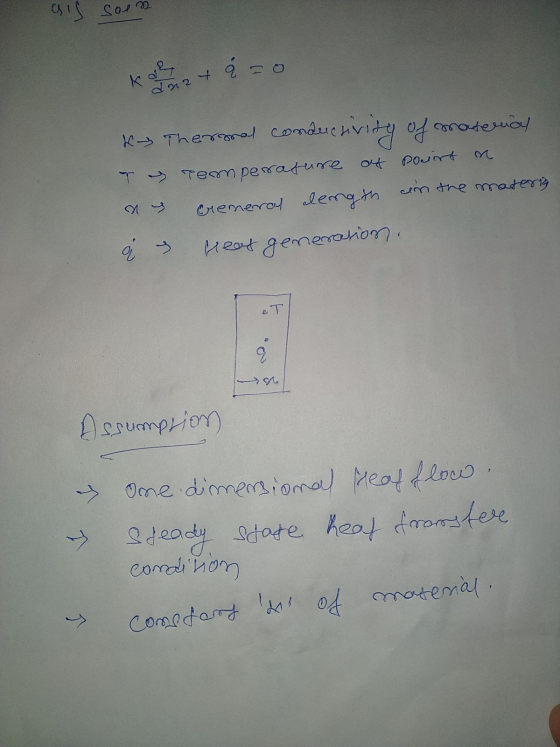 donat q = 0 ais soen kole 2 + 0 k k Thermal conduc auctivity of material M I Temperature of point in the matering cremeral le