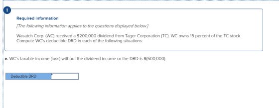 Required information [The following information applies to the questions displayed below.) Wasatch Corp. (WC) received a $200