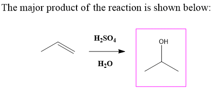 The major product of the reaction is shown below: H,804 1 H20
