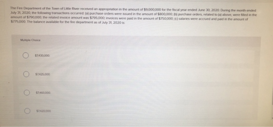 The Fire Department of the Town of Little River received an appropriation in the amount of $9,000,000 for the fiscal year end