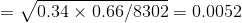 =\sqrt{0.34\times 0.66/8302}=0.0052