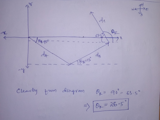 ht E 3 de q 63. 4*50 da do 789=13 -y Clearly from diagram OR= 90°- 63.5 =) OR = 26.5
