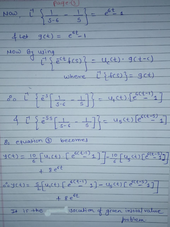 page :( Now TJ Vse I. S est 1 S-6 f Let get) = esti Now By using (fettcs)} = Ųct). 9c+=0) where [ {f(s)} = get) én ☺ eef -]}