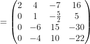 (2 4 0 1 0 -6 lo -4 -7 - 5 15 10 -30 -22