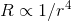 R\propto 1/r^4