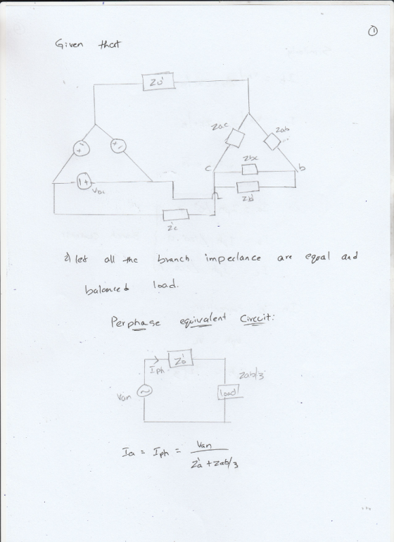 Given Zac Zab C. let all hc vanc imp ecl an Ce are e9pa a d balonteb load er phase ei valent Cvceit on oad