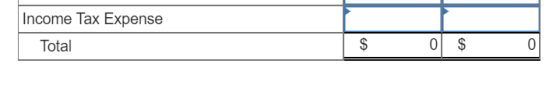 Income Tax Expense Total | | s 이 s 이
