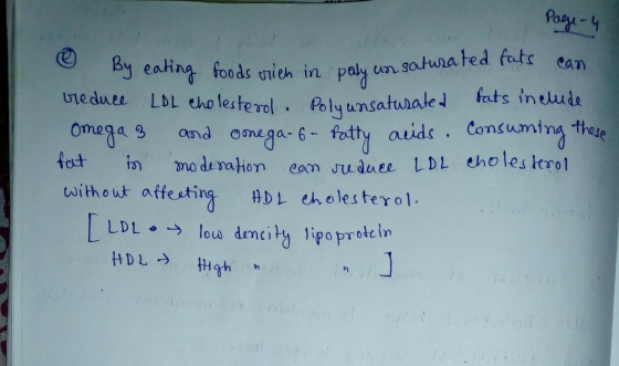 Page - 4 vreduce LDL cholesterol. Polyunsaturated By eating foods enien in paly un satura ted futs can Omega 3 oonega-6- fatt