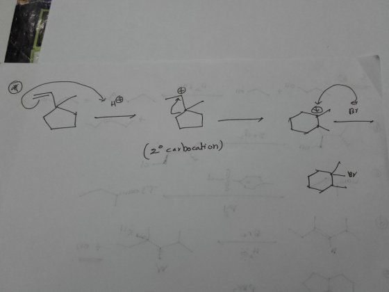 2° carbocation)