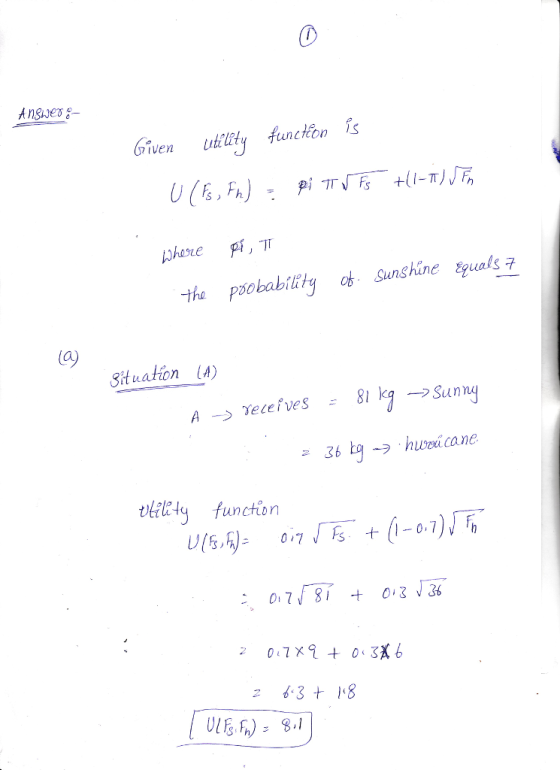 0 Ans.ses rven ty Auncon is tha pobabilityhSunshine quals 7 (ay Huation (a) 8 ka Sunn function 263 8 ULE%), 8.1