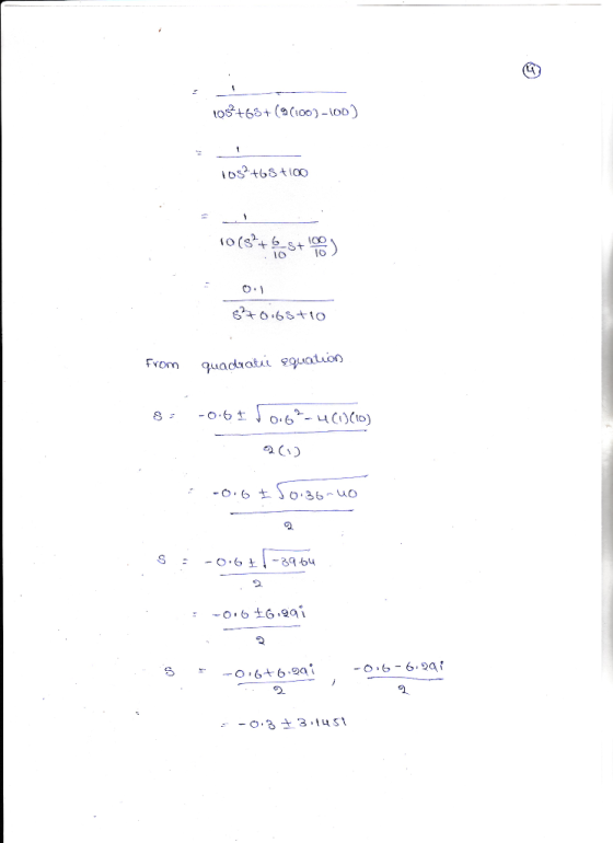 tos+68+(9(100)-100) IbSt68t100 0(sst -St S46.68+1o Fvom quadratii equation -0.6 .6u0(0) 8 : -o.6 So.36-u0 -39 bu o.6tG.9i - O