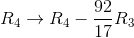 R_4\to R_4-\frac{92}{17}R_3