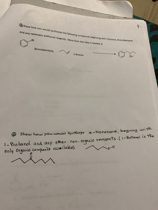 Show how you would synthesize the following a n d beginning with 1-butene, Bromma and any necessary additional reagents. More