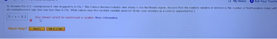 In la y the US. unemployment rate dropped to 3.3%. The Census Bures includes in states in the Northeast region. Assume that t
