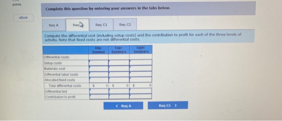 points Complete this question by entering your answers in the tabs below. oBook Reg A Reale Reg Ci Reg C2 Compute the differe