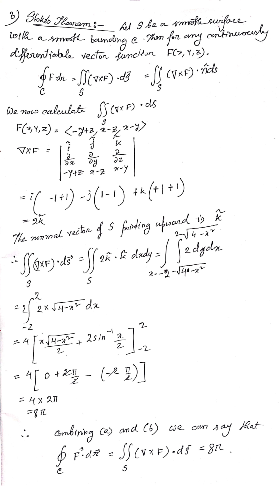 3) Stokes Theonem :- with a smooth bounding het s be a smooth surface e. Then for any continuously differentiabale vector fun