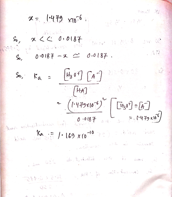 X= 1479. x1076; So, xcc 000187 So, .010187 -4 010187. I So, ka = [tz ot] [A] (147910-9) [120] = [] 0.0187 5:1-479x166) Kal• 1