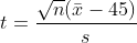 Vn(-45) t =