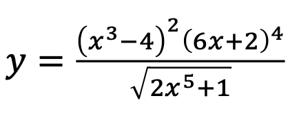 2 y = (x3–4)^(6x+2)4 2x5+1