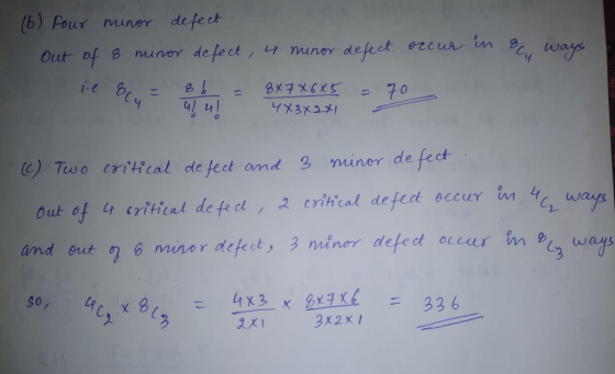 (b) Pour minor defeck our of g nuner defect, 나 minor defect ee cuwun g CTwo itical de fect and 3 nuner de fect Out af itical de fe cl 2 ihical defect eccur in and eut ๆ b men or defect, 3 nm norr defect occur wage, wags ways C. 2시 3x2x1