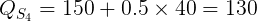 Osa = 150+ 0.5 x 40 = 130