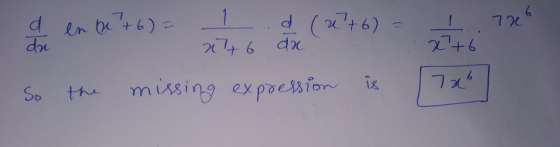 d d en oe?+6)= dre u +6) 726 I x+6 276 da is 6 Tab So the missing expression