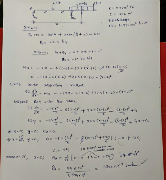 2 cipit Bkip € = 28x103 ksi Ay 4K k - in2. ET = 5.914x10 I = 206 in H36994* MAO By x12 = 3x18 + zx6x ( 4 +12) + 6x6 By = 22.5