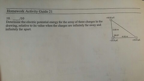 Determine the electric potential energy for the