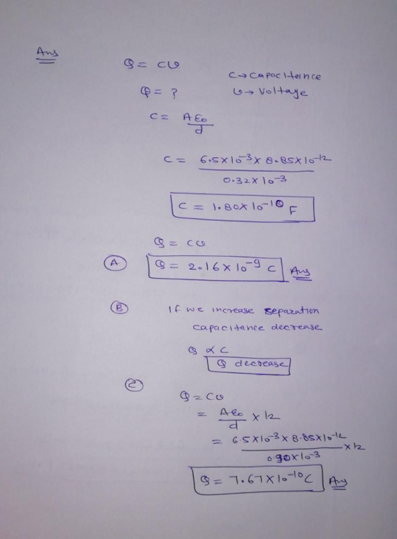 Ans C→ Capac it eince je A- cyease separtien deetease x 12