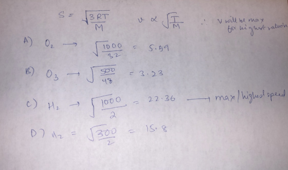 3RT М V will be may for highest ration 32 A) 0 - 1000 - 5.59 k) Og - stone - 3.93 c) H2 – 1000 – 22.36 - max/highest speed