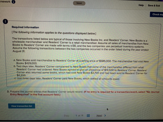 mework i Saved Help Save & Exit Check my Required Information [The following information applies to the questions displayed b