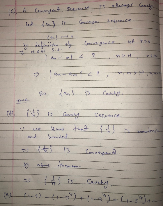 - A let Convergent sequence is always Cauchy lan} is Convergen sequence. by definition of convergence, let eso 1 ann alle a n