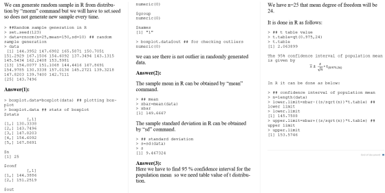 numeric (0) We can generate random sample in R from distribu- tion by rnorm command but we will have to set.seed so does no
