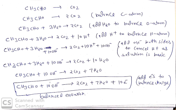 C 11 Ho - Có 2 CH3 CHO TRco2 (balance C-atomy CH3CHO + 3 H2O 2002 (ado Hao to balance o-atom) CH3CHO + 3 H2O → a cozt loht (a