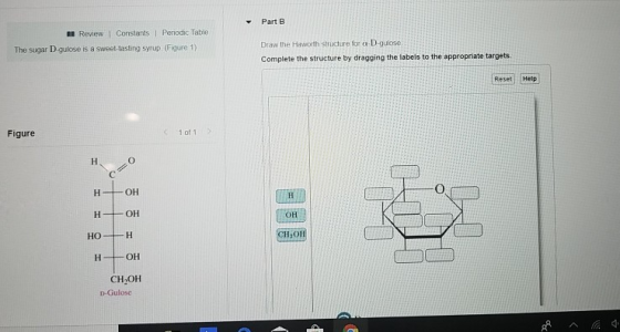 Part B B Review I Constants | Periodic Table Draw the Haworth stracture for a-D-gulose Complete the structure by dragging the